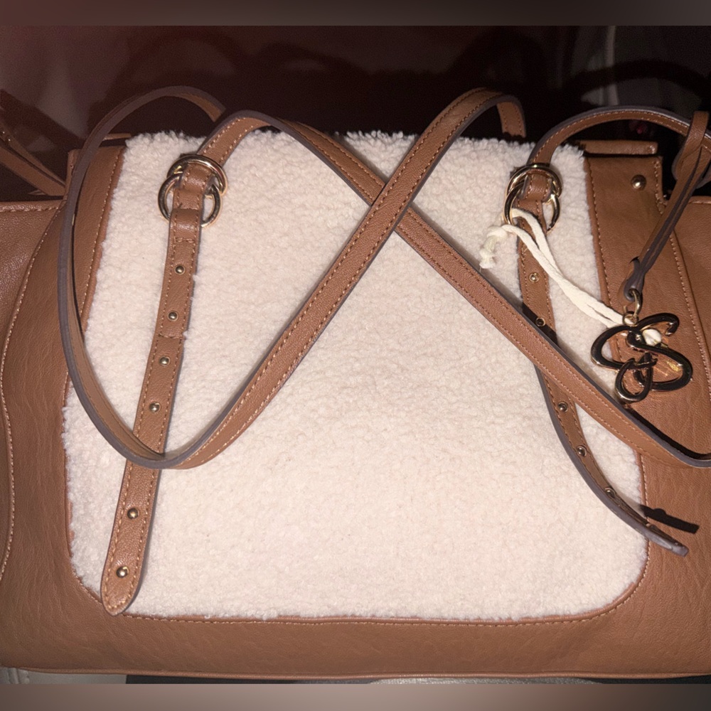 Jessica Simpson Tan and Cream bag